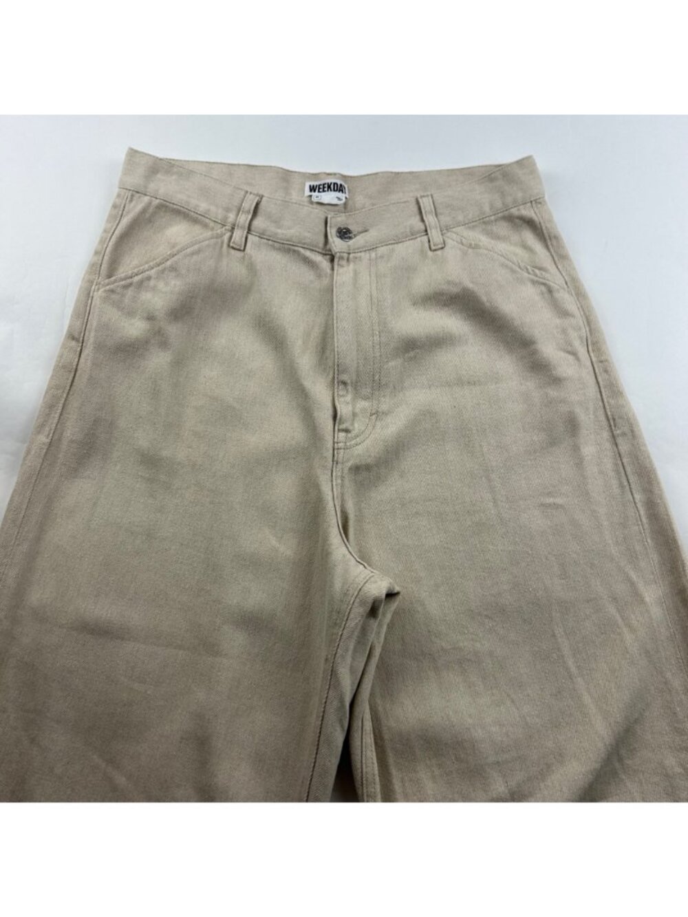 Weekday Flax Astro Linen Blend Wide Leg Trouser Pant 30 UNISEX - Picture 2 of 6